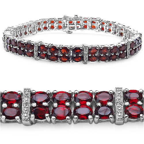 Garnet Sterling Silver Bracelet (19.05 ct)