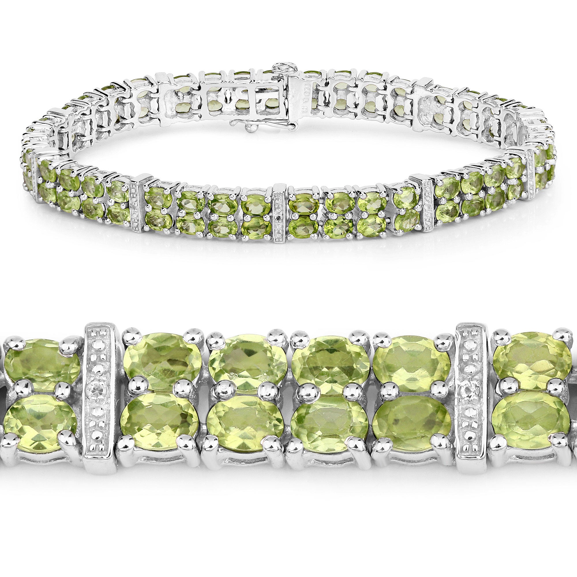Peridot & Topaz Sterling Silver Bracelet Style D - view1