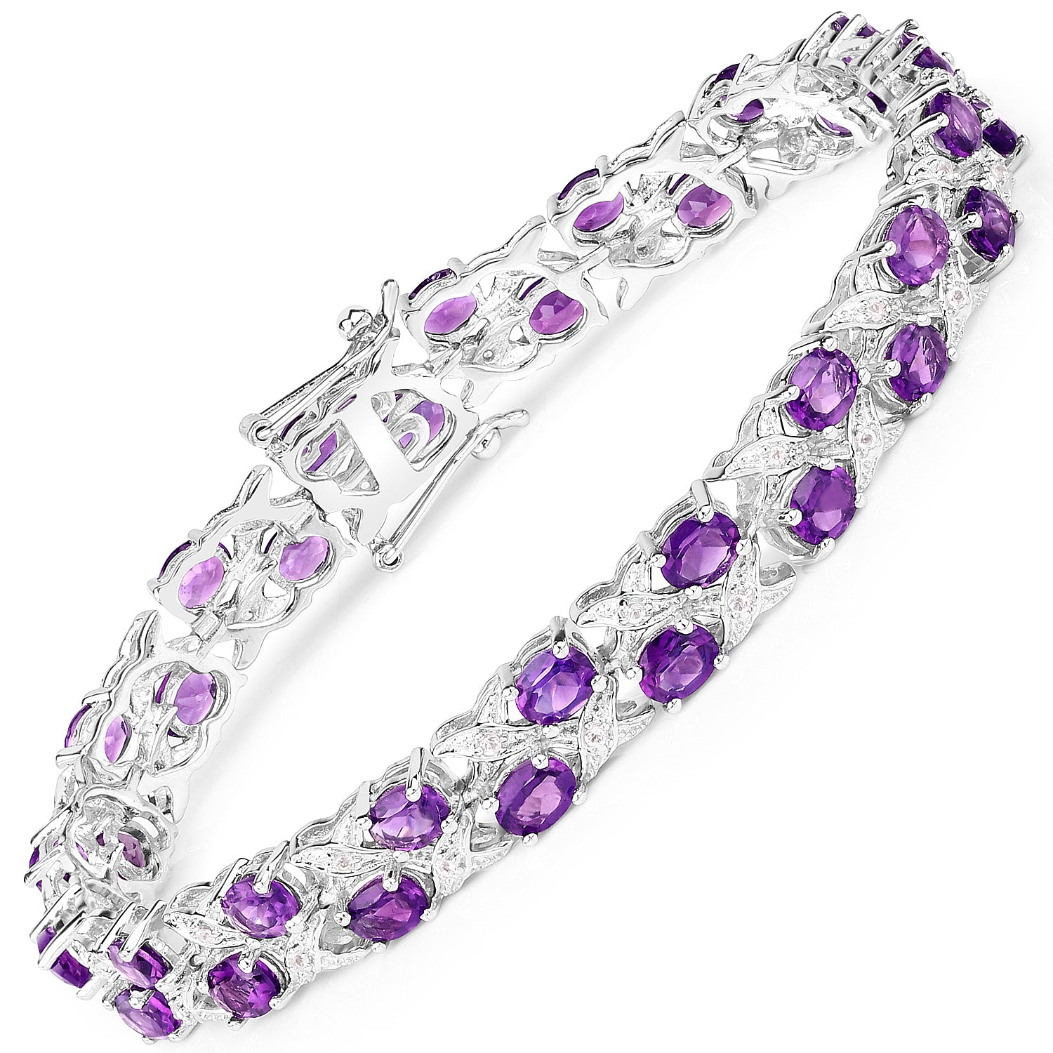Amethyst & Topaz Sterling Silver Bracelet - gallery