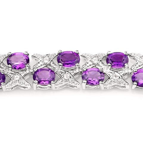 Amethyst & Topaz Sterling Silver Bracelet
