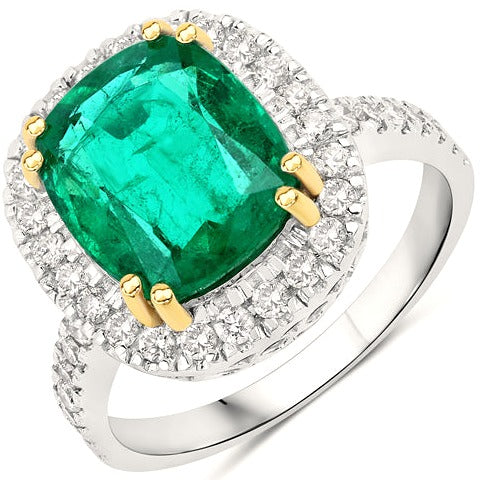 Zambian Emerald 14K White Gold Ring