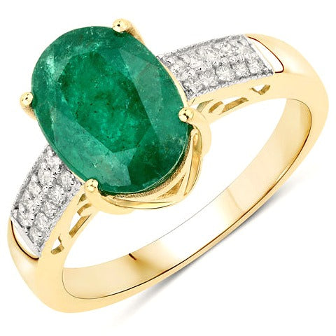 Zambian Emerald 14K Yellow Gold Ring