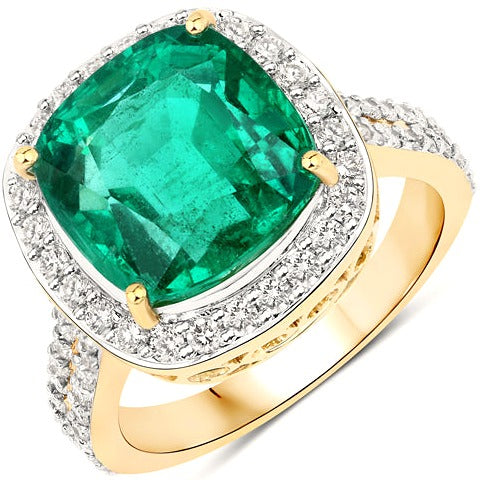 Zambian Emerald 18K Yellow Gold Ring