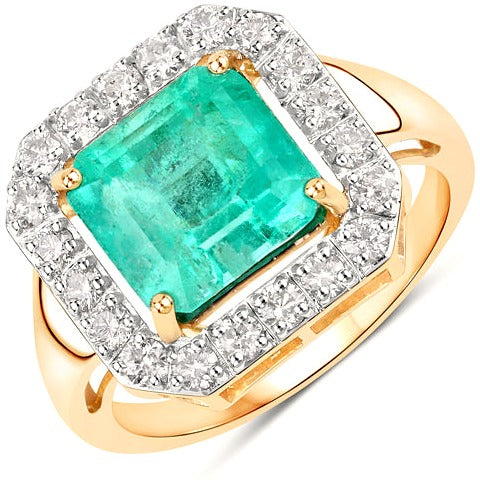 Colombian Emerald 14K Yellow Gold Ring (3.88 ct)