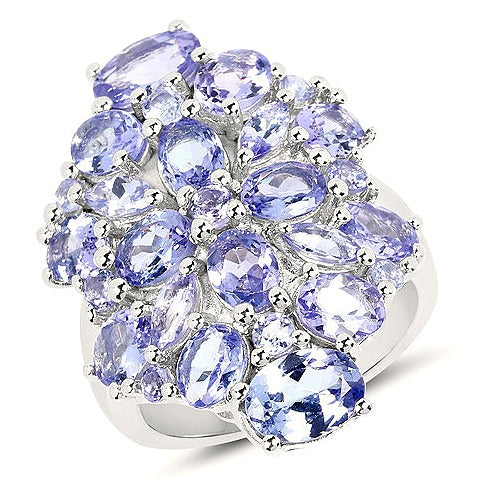Tanzanite Sterling Silver Ring (6.48 ct)