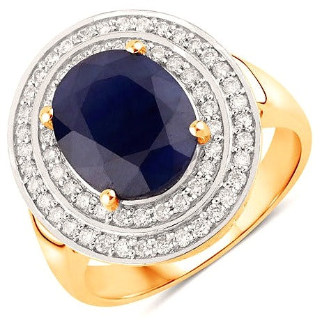 Blue Sapphire 14K Yellow Gold Ring (4.82 ct)