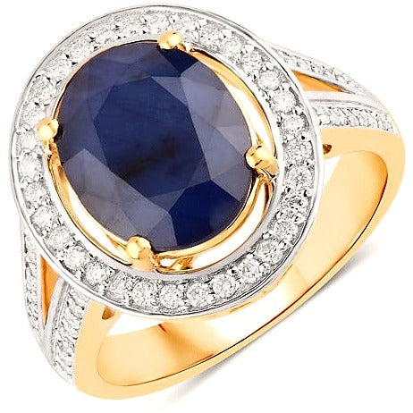 Blue Sapphire 14K Yellow Gold Ring (4.74 ct)