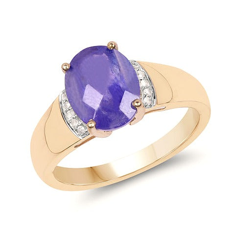 Tanzanite & White Diamond 14K Yellow Gold Ring