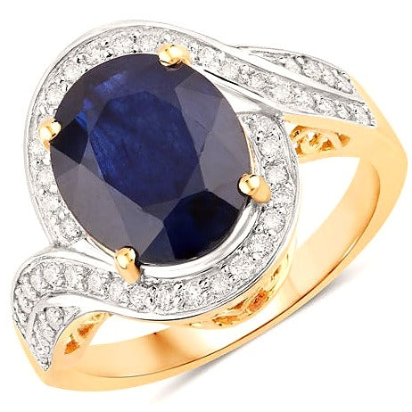 Blue Sapphire 14K Yellow Gold Ring (4.69 ct)