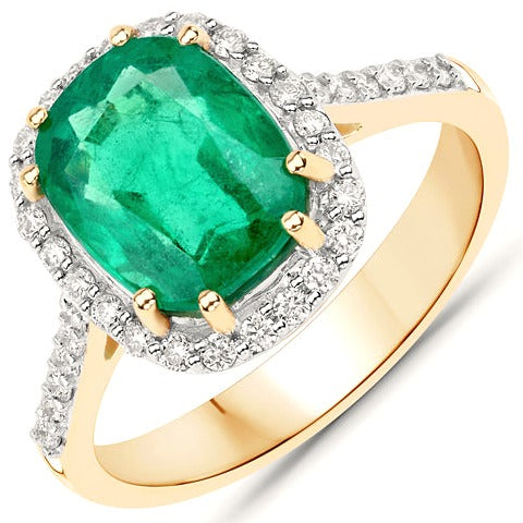 Zambian Emerald 14K Yellow Gold Ring (3.27 ct)