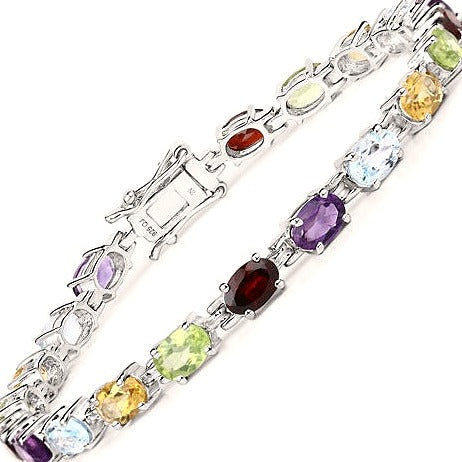 Multi-Stone Sterling Silver Bracelet (9.20 ct)