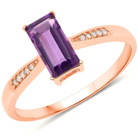 Amethyst 14K Rose Gold Ring