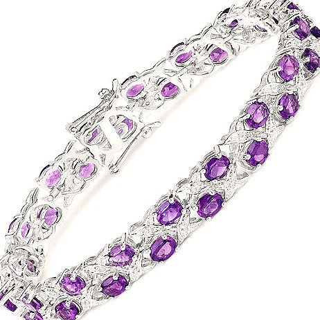 Amethyst & Topaz Sterling Silver Bracelet