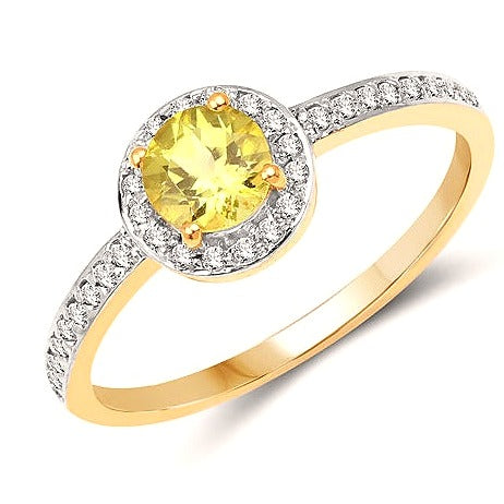 Peridot & Diamond 14K Yellow Gold Ring