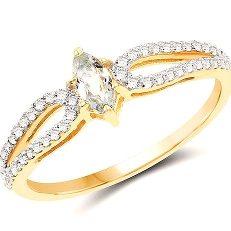 Aquamarine 14K Yellow Gold Ring (0.43 ct)