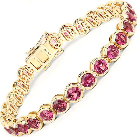 Rubellite 14K Yellow Gold Bracelet