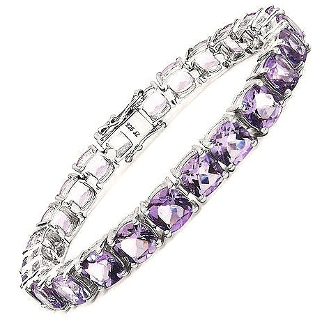 Amethyst Sterling Silver Bracelet (27.60 ct)