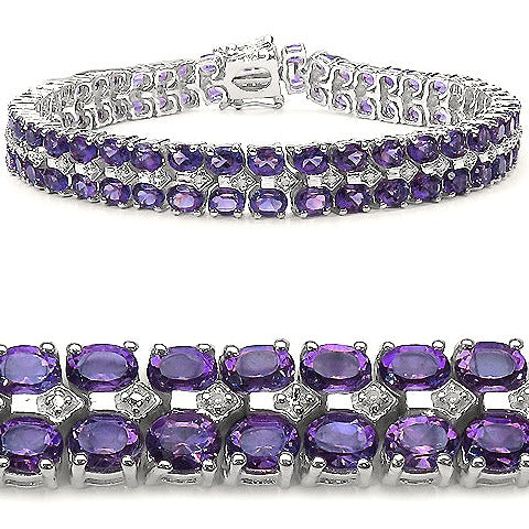 Amethyst & Diamond Accents Sterling Silver