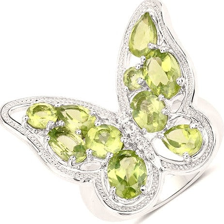 Peridot & Topaz Sterling Silver Ring (4.61 ct)