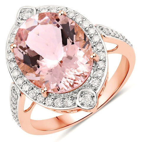 Morganite 14K Rose Gold Ring (5.62 ct)
