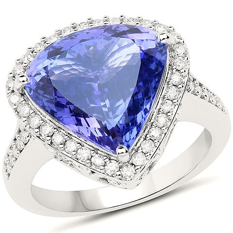 14K White Gold Tanzanite Ring (7.36 ct)