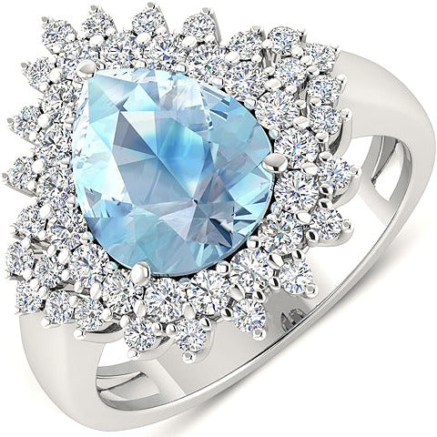 Aquamarine 14K White Gold Ring (3.19 ct)