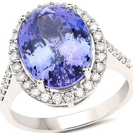 14K White Gold Tanzanite Ring (8.84 ct)