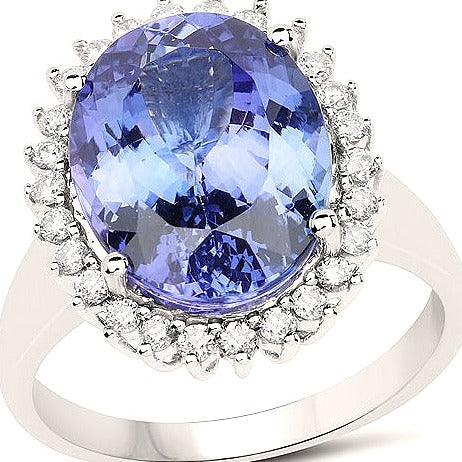 14K White Gold Tanzanite Ring (7.31 ct)