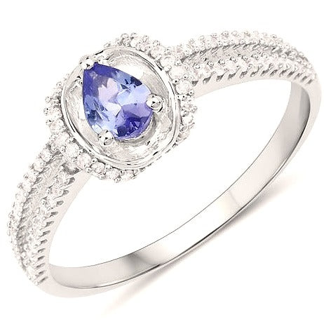 Tanzanite 14K White Gold Ring (0.42 ct)