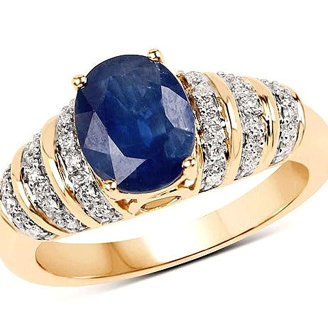 Blue Sapphire 14K Yellow Gold Ring (2.11 ct)