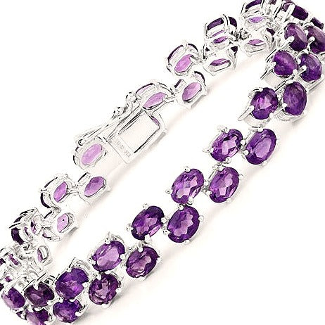 Amethyst Sterling Silver Bracelet (16.72 ct)