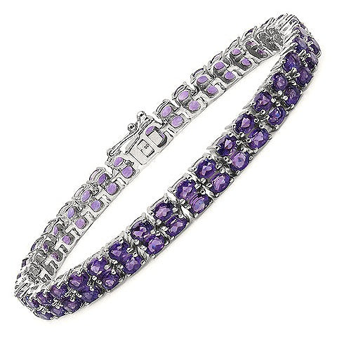 Amethyst Sterling Silver Bracelet (15.20 ct)