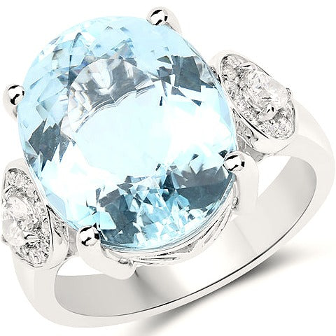 Aquamarine 14K White Gold Ring (9.41 ct)