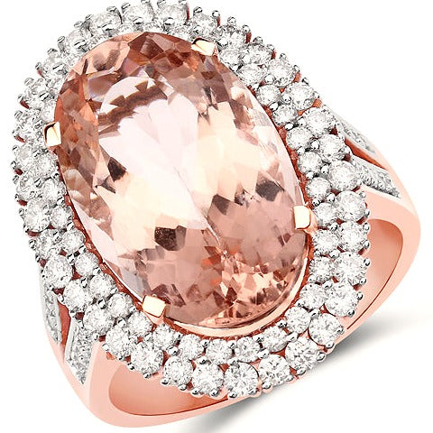 Morganite 14K Rose Gold Ring (8.93 ct)