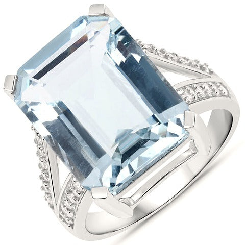 Aquamarine 14K White Gold Ring (9.40 ct)