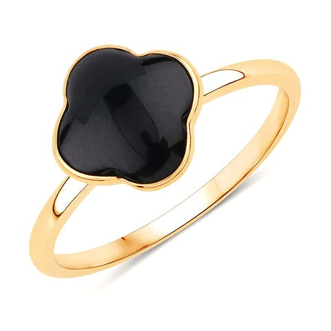 Black Onyx 14K Yellow Gold Ring