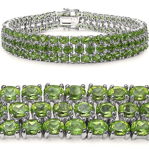Peridot Sterling Silver Bracelet (26.20 ct)