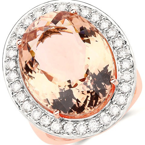 Morganite 14K Rose Gold Ring (18.37 ct)