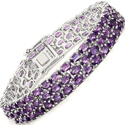 Amethyst Sterling Silver Bracelet (18.72 ct)