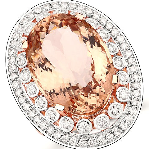 Morganite 14K Rose Gold Ring (18.19 ct)