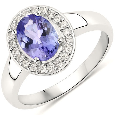 Tanzanite 14K White Gold Ring (1.32 ct)