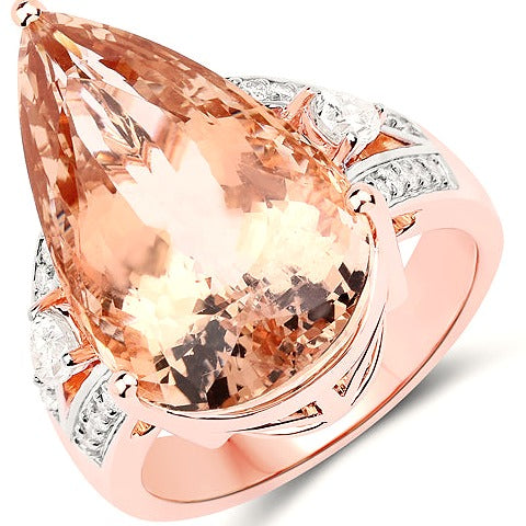 Morganite 14K Rose Gold Ring (14.97 ct)