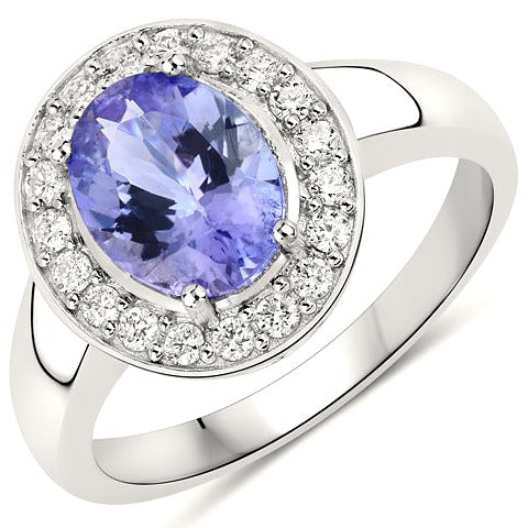 Tanzanite 14K White Gold Ring (1.97 ct)