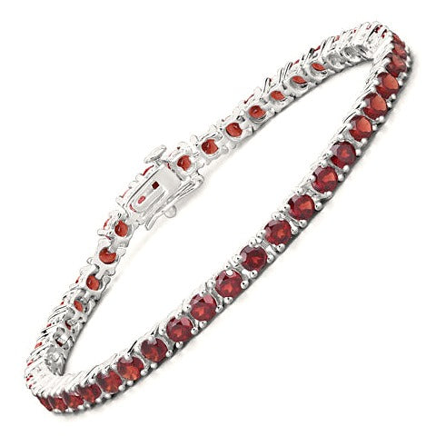 Garnet Sterling Silver Bracelet (9.68 ct)