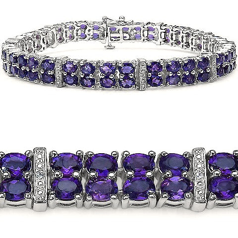 Amethyst Sterling Silver Bracelet (15.30 ct)