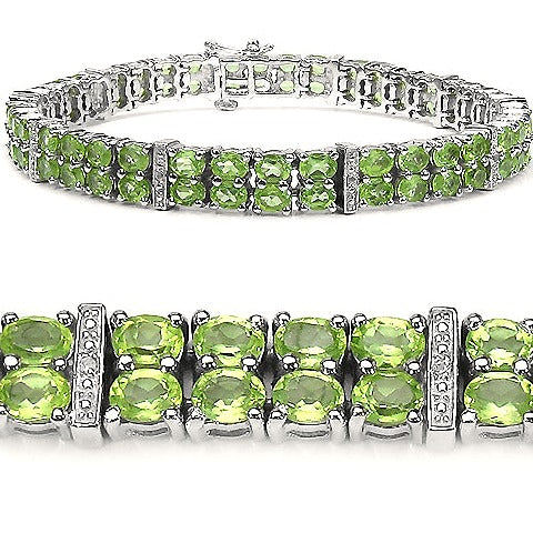 Peridot Sterling Silver Bracelet (15.25 ct)