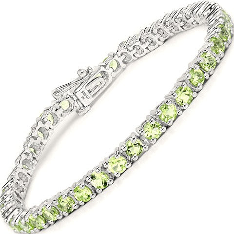 Peridot Sterling Silver Bracelet (7.04 ct)