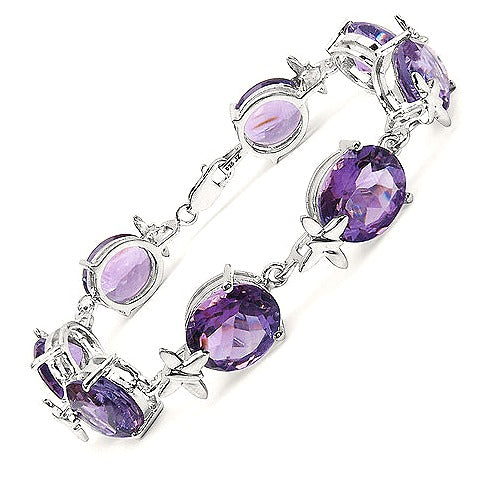 Amethyst Sterling Silver Bracelet (34.00 ct)