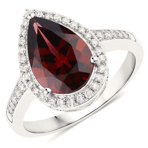Rhodolite 14K White Gold Ring Style B