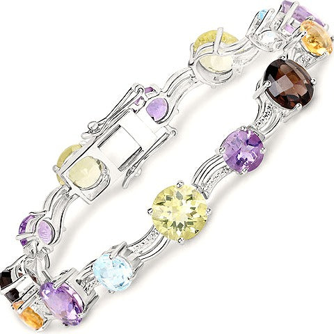 Multi-Stone Sterling Silver Bracelet (25.38 ct)